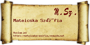 Mateicska Szófia névjegykártya